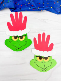 Grinch Handprint Card Craft For Kids [Free PDF Template]