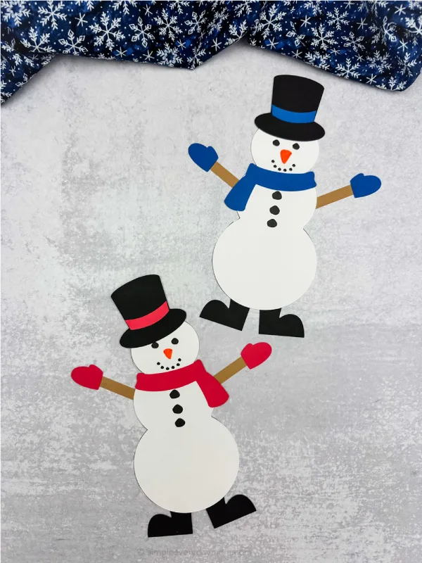 double image of how to catch a snowman craft top and bottom