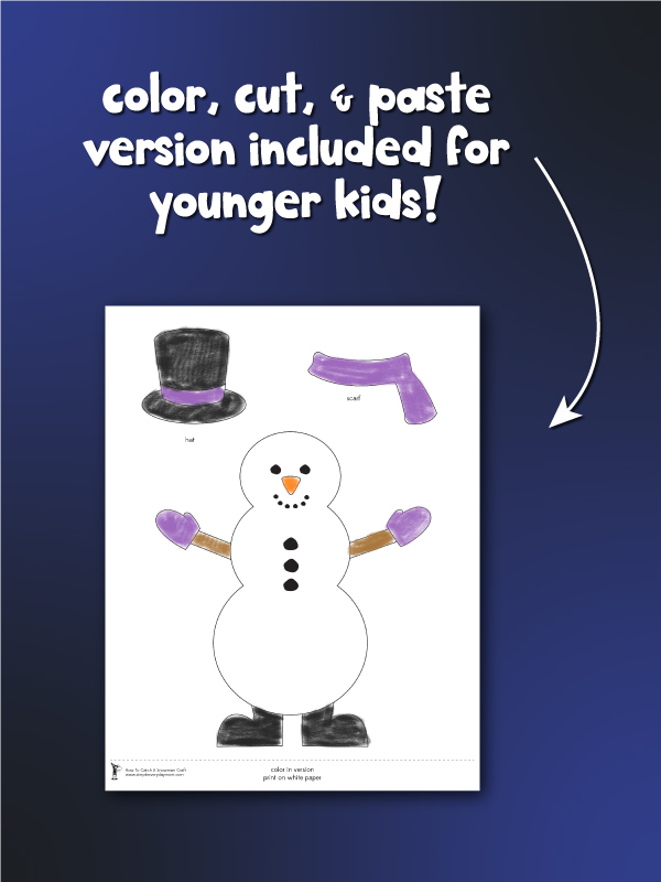color cut and paste version of how to catch a snowman craft