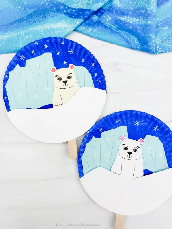 double image of polar bear craft side by side