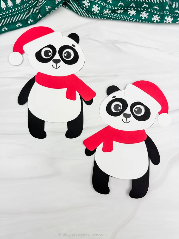 doble image of panda christmas craft