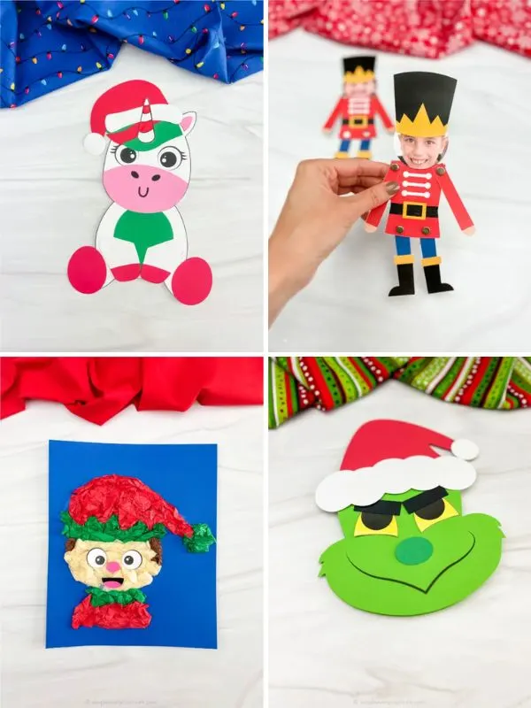 collage of xmas craft for kids