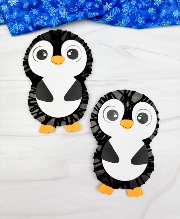double image of yarn penguin craft