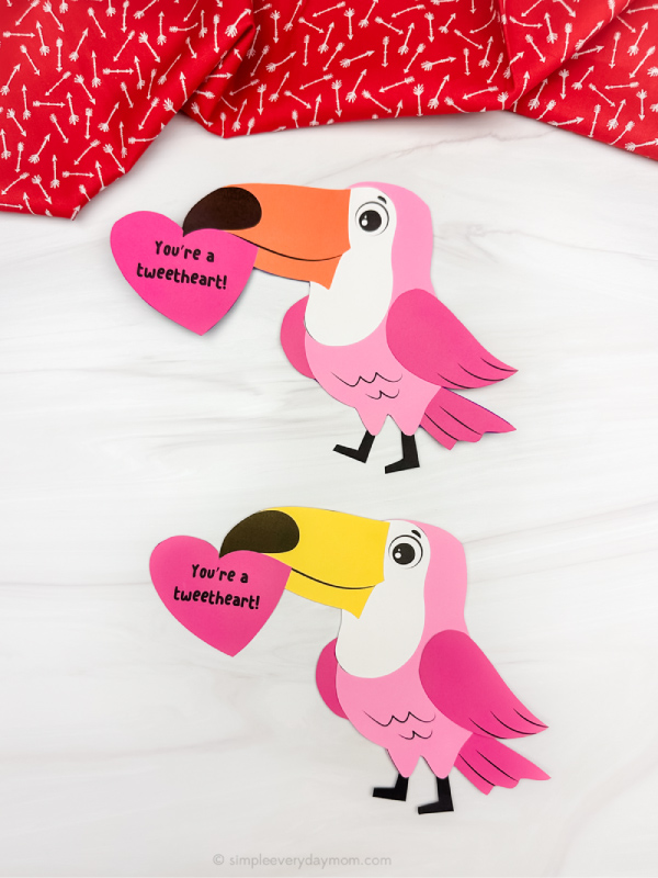 two image of the valentines bird craft