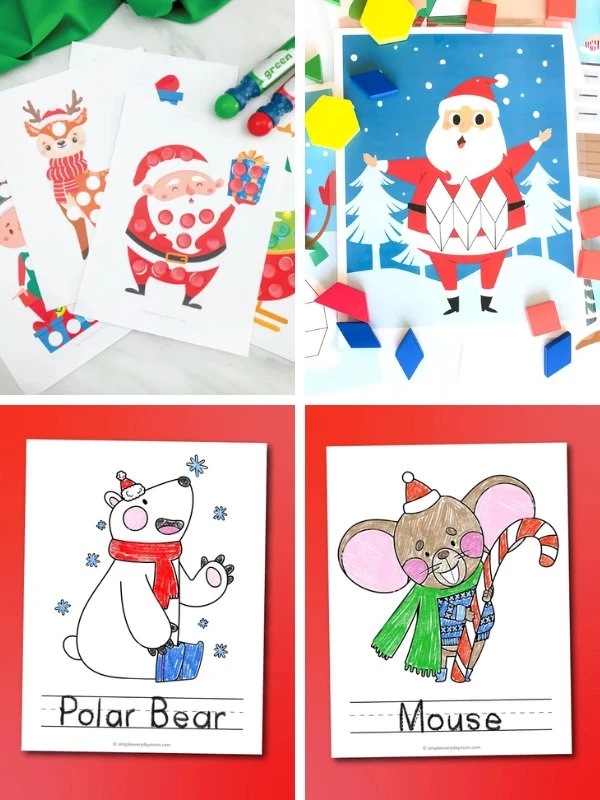 Christmas activities collage