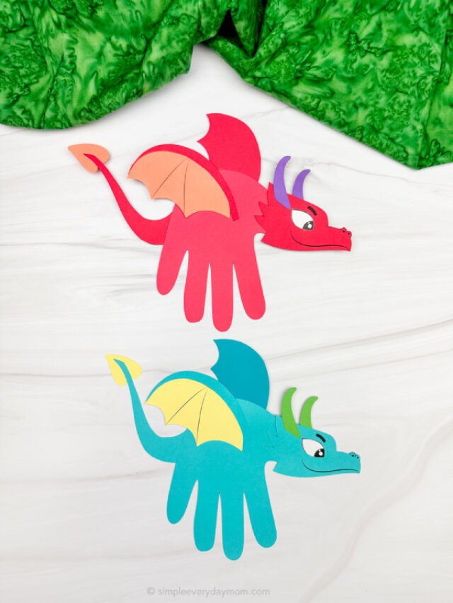 Dragon Handprint Craft For Kids [Free Template] Story