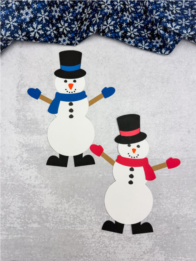 double image of how to catch a snowman craft