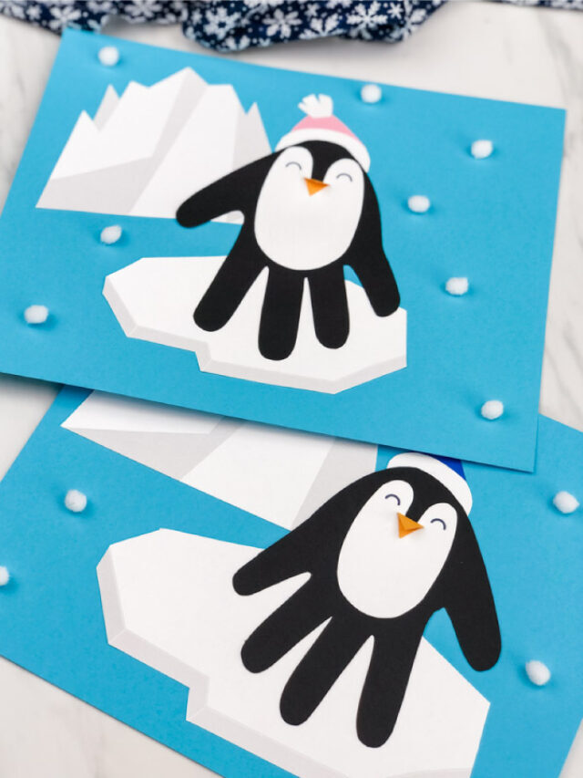Penguin Handprint Craft For Kids [Free Template] Story