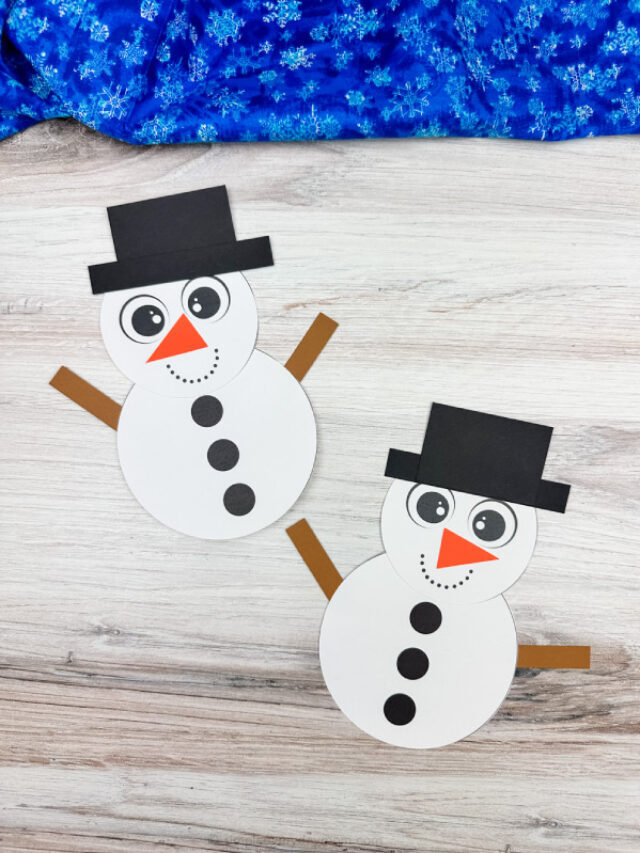 Snowman Shape Craft For Kids [Free Template] Story