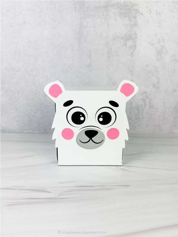 solo image of polar bear tissue box craft