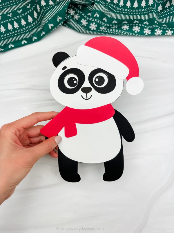 holding the panda Christmas craft