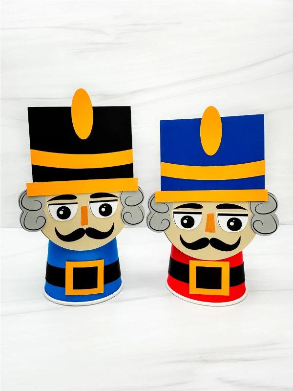 dual image of nutcracker paper cup craft