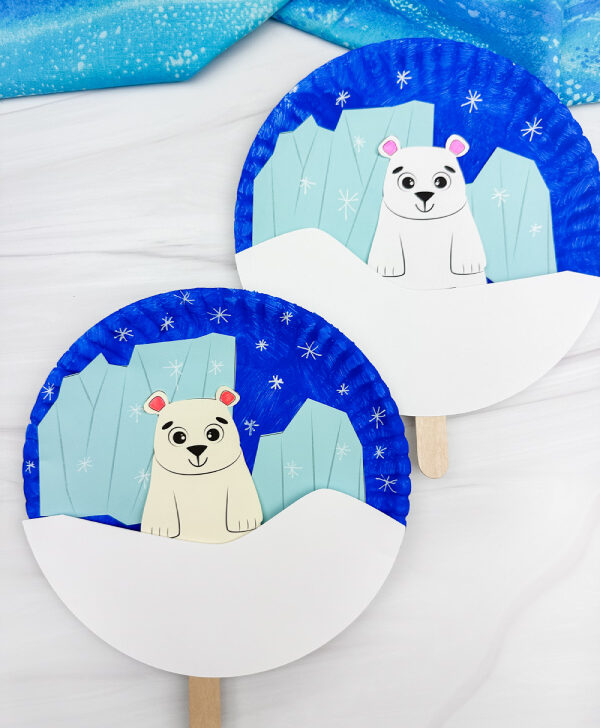 double image of polar bear craft side by side