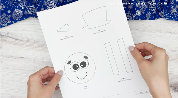 snowman paper cup craft template