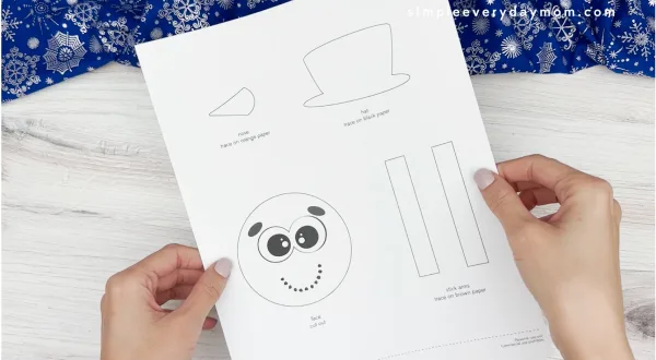 snowman paper cup craft template