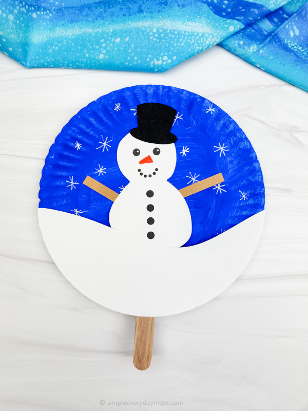 solo image of snowman paper plate craft