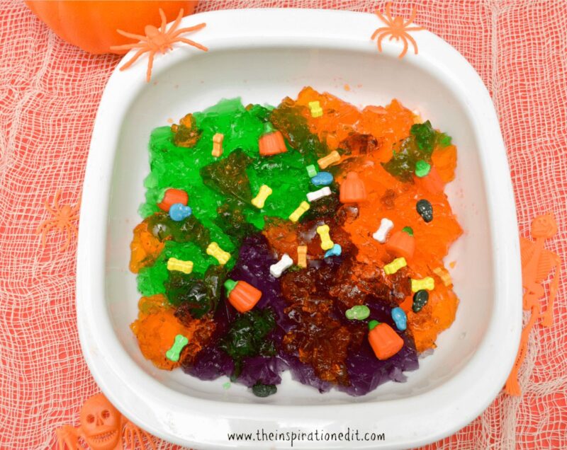 edible halloween sensory bin