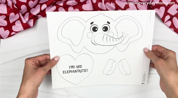 elephant valentine craft template
