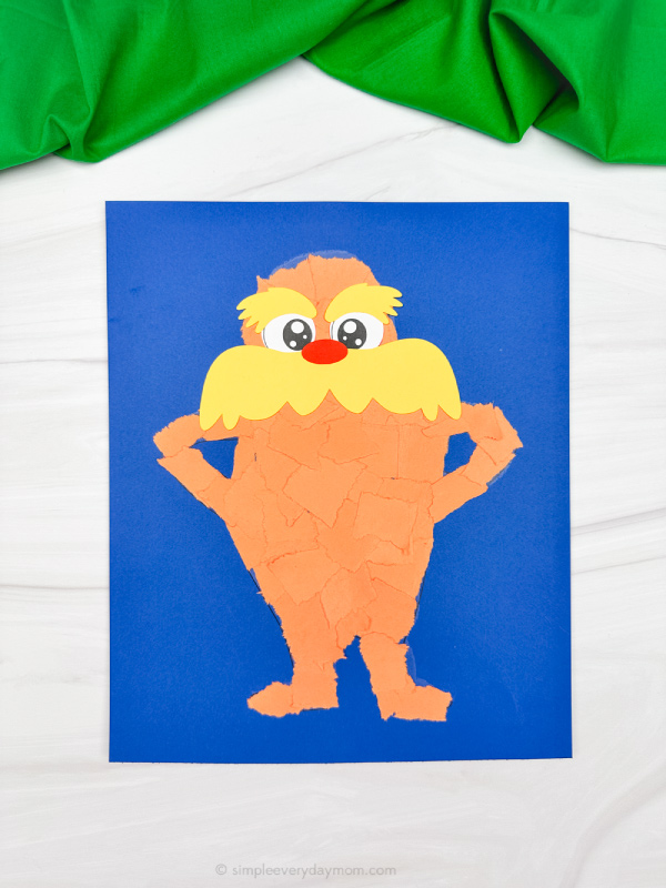 solo image of torn paper lorax craft