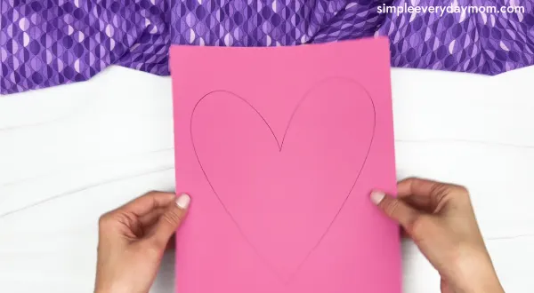 torn paper heart craft template