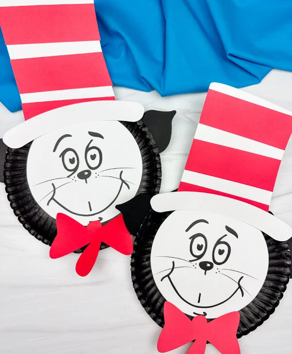 two image of cat in the hat