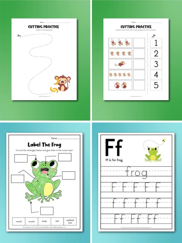 collage of free printable fairytale crafts