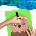 drawing the nose of the groundhog craft