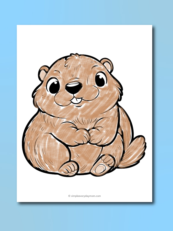 groundhog coloring image