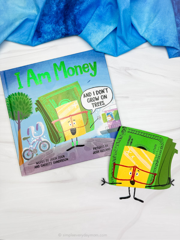 I am money craft solo image with background of books