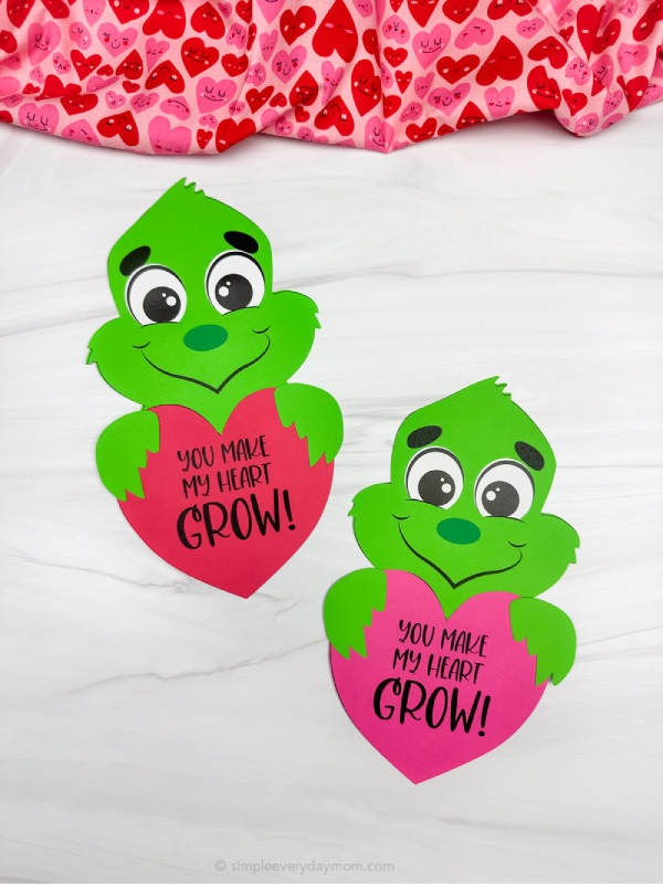 two image of grinch valentines day craft