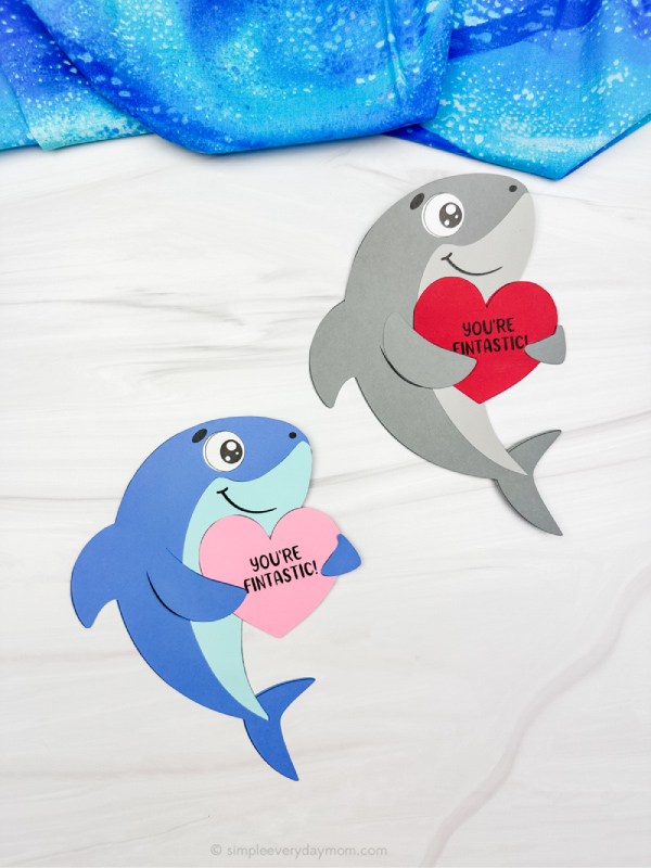 double image of shark valentine craft top and bottom