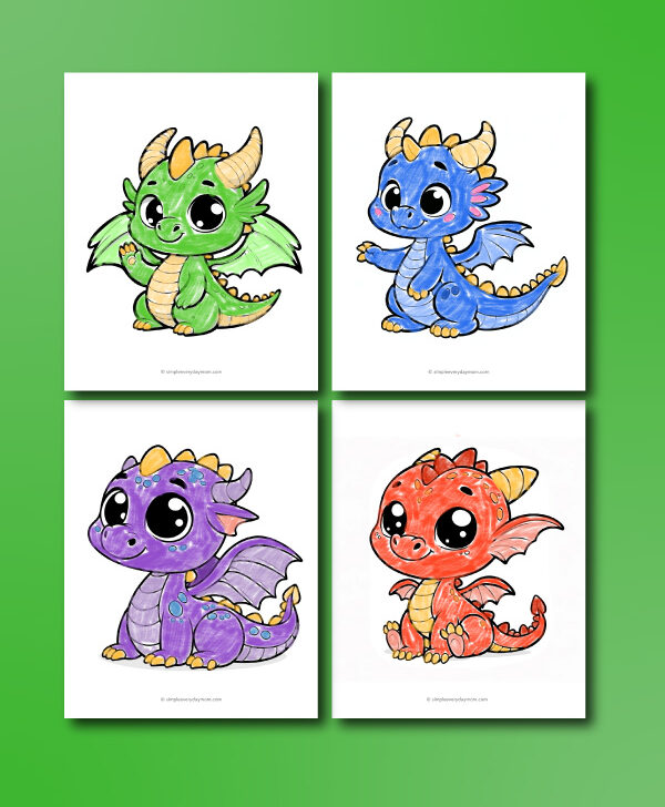 dragon coloring pages featured image
