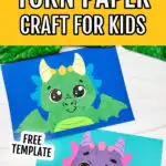 Torn Paper Dragon Craft For Kids [Free Template]