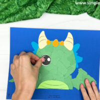 Torn Paper Dragon Craft For Kids [Free Template]