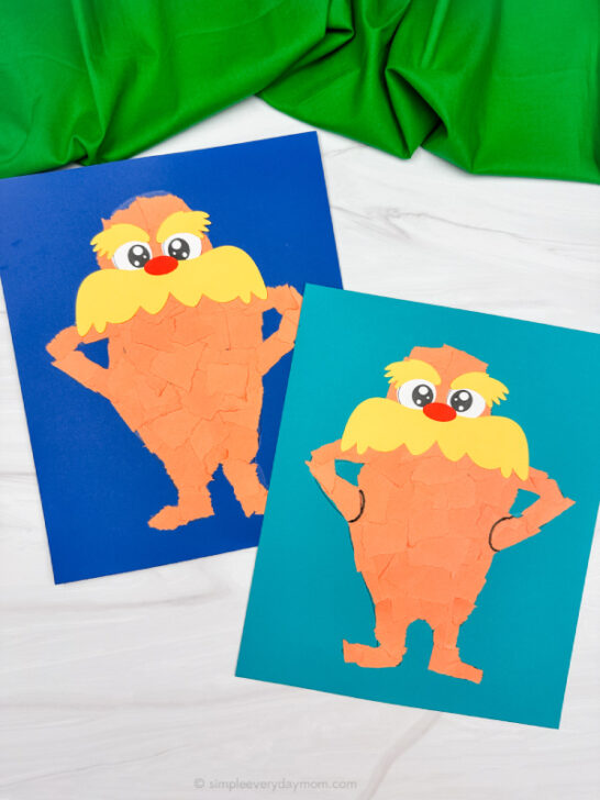 Torn Paper Lorax Craft For Kids [Free Template]