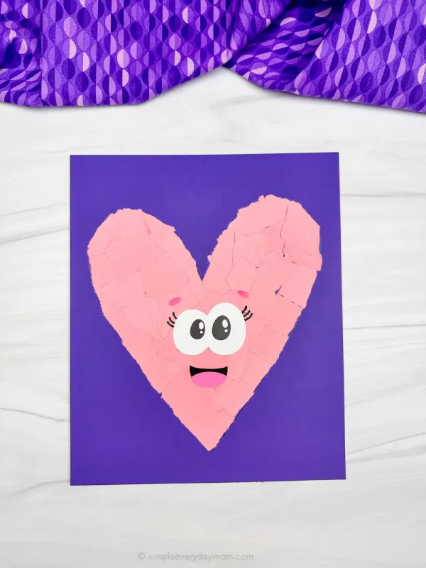 solo image of torn paper heart craft