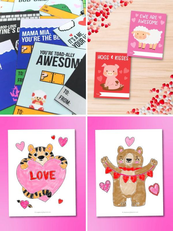 collage of valentines day printable