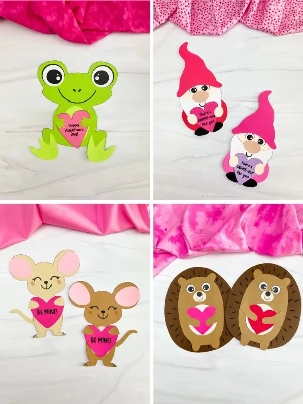 collage of easy valentine craft