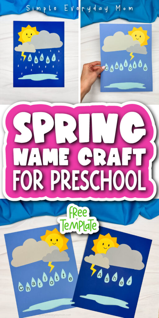 spring name craft for preschool template