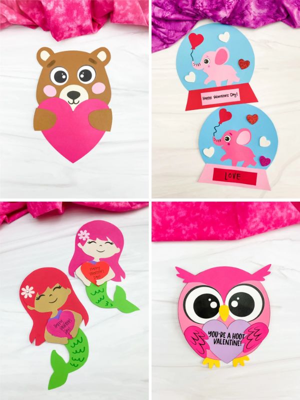 collage of valentines day crafts for kids