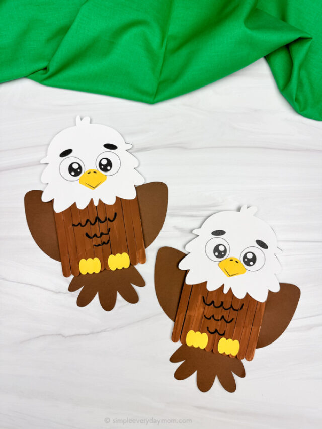 Popsicle Stick Eagle Craft [Free Template] Story