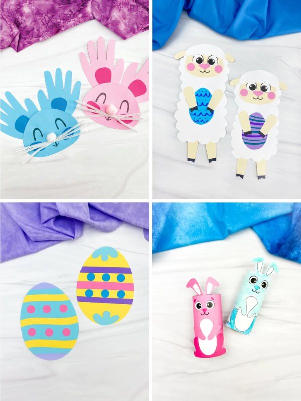 Collage of Easter Crafts With Paper