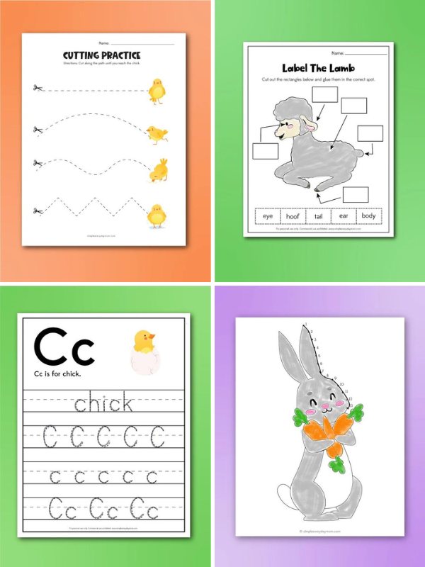 Colage of Easter Free Printables