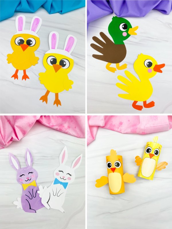collage image of Easy Children's Easter Crafts