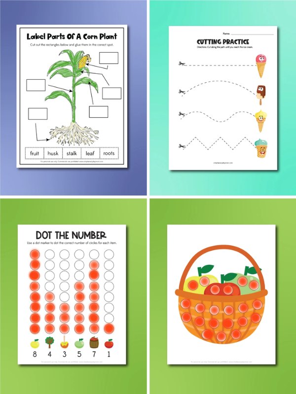Collage image of Food Activities For Preschoolers