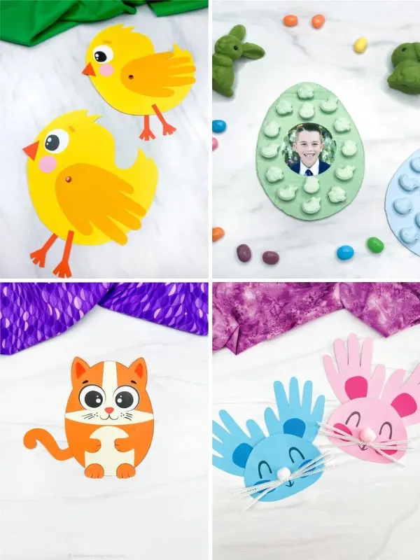 Collage of Printable Easter Crafts