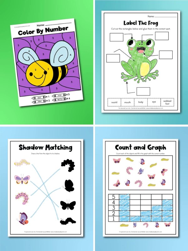 Collage image of Printable Spring Activities
