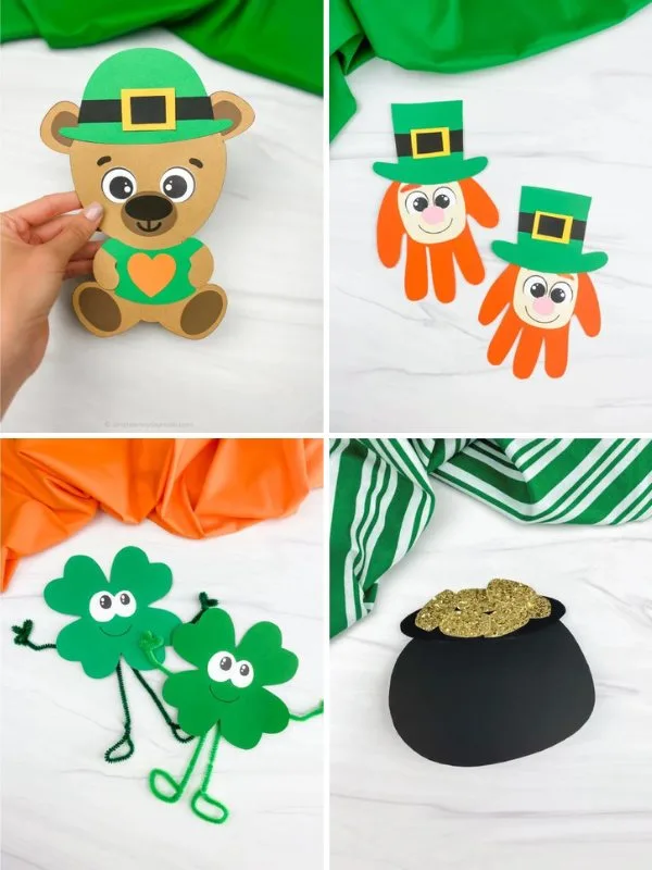 Collage of St. Patricks Crafts For Kids