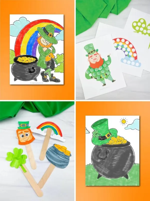 Collage of St. Patrick’s Day Paper Activities