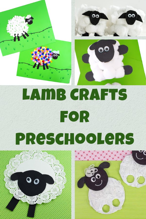 Collage image of Lamb Crafts for Preschoolers